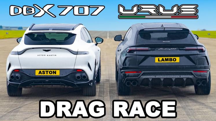 aston martin dbx707 drag race
