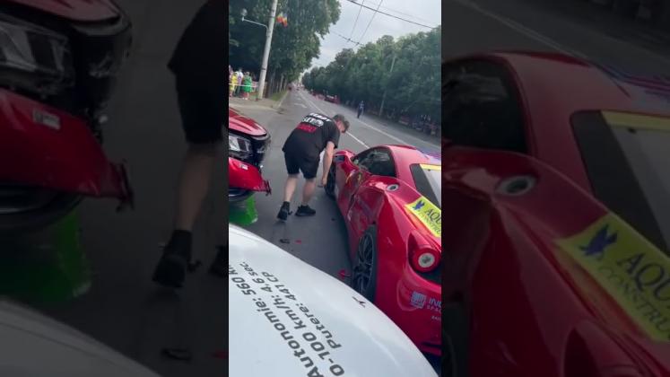 moment accident ferrari