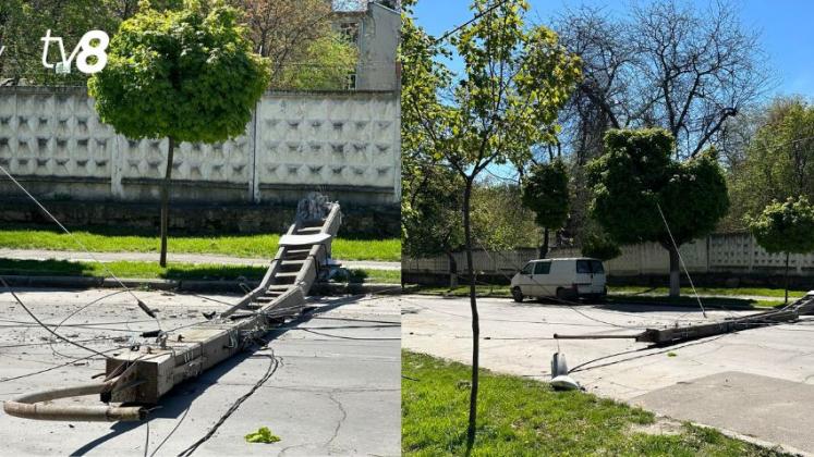 stâlp căzut