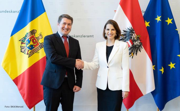 Secretarul de Stat Vladimir Cuc a avut o întrevedere cu Karoline Edstadler, ministru federal pentru UE și Constituție.
