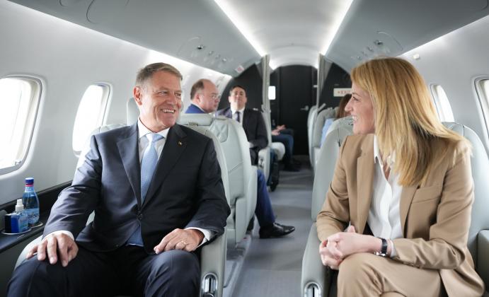 Klaus Iohannis și Roberta Metsola