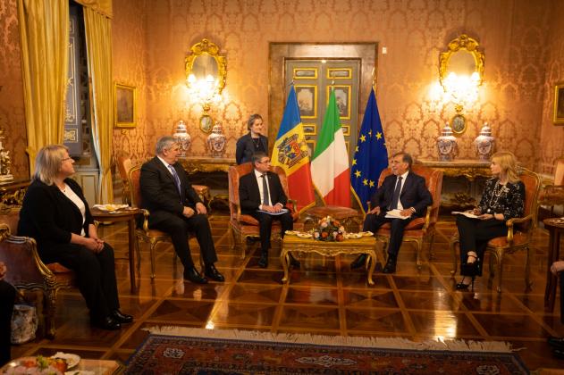 Igor Grosu, cu Președintele Senatului și al Camerei Deputaților din Parlamentul Italiei