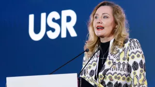 /VIDEO/ Președinta USR, Elena Lasconi, după stop vot: „Dacă suntem uniți, roboții ruși nu au cum să ne distrugă democrația”