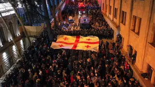 /ВИДЕО/ В Грузии продолжаются протесты против отказа от евроинтеграции