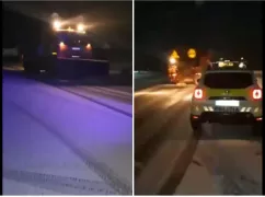 /ВИДЕО/ На севере страны идет снег. На Флорештской трассе затруднено движение