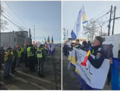 /ВИДЕО/ Румынские пограничники протестовали у молдавской границы из-за снижения их зарплаты