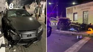 /VIDEO/ Accident grav în plină noapte, la Chișinău: Doi polițiști au fost răniți. Momentul impactului