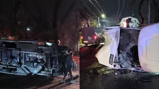 /VIDEO/ Accident teribil la Chișinău: Un șofer a zburat prin parbriz, după ce s-a izbit de un stâlp