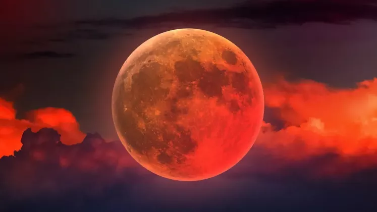 Eclipsă totală de lună pe 14 martie 2025