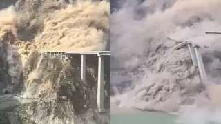 /ВИДЕО/ Мост в Китае рухнул через два месяца после открытия: движени по трассе перекрыто