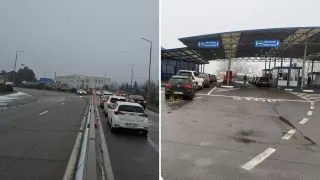 /HARTĂ/ Atenție, călători: Trafic intens la un punct vamal de la ieșirea din Moldova