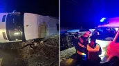 /ФОТО/ В Румынии перевернулся микроавтобус с гражданами Молдовы. Два человека получили травмы