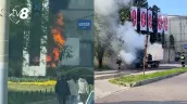 /ВИДЕО/ В Кишиневе возле фабрики Bucuria загорелся грузовик: никто не пострадал 