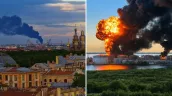 /ВИДЕО/ В Петербурге заявили об атаке украинских дронов в день открытия экономического форума: горит нефтяной терминал