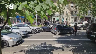 /ВИДЕО/ В центре Кишинева столкнулись пять автомобилей, один человек в больнице