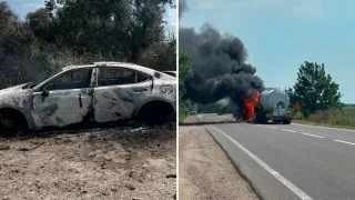 /VIDEO/ Tragedie în apropiere de Moldova: 2 persoane au murit după ce o dronă rusească a lovit un camion cu ulei