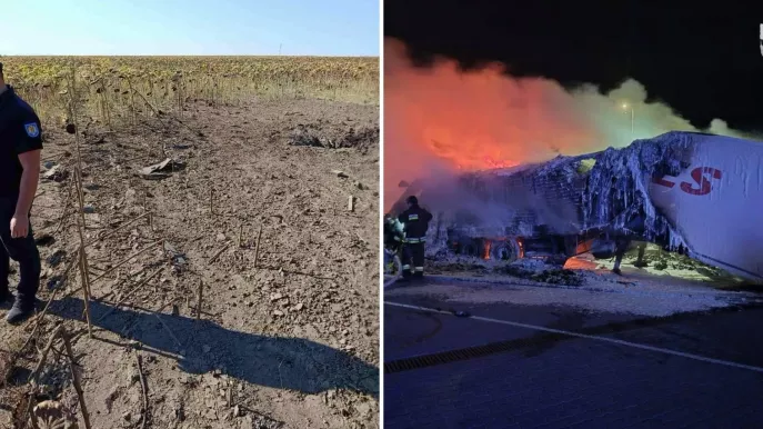 /FOTO/ Resturi de dronă și incendiu la frontiera Moldovei cu Ucraina: „Persoanele aflate în zonă au fost expuse riscurilor”