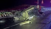 Accident grav la Strășeni: O familie a ajuns la spital după ce mașina s-a răsturnat. Copilul, în stare gravă

