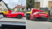 /VIDEO/ Accident de lux în România: Un șofer băut a intrat cu un Ferrari în patru mașini

