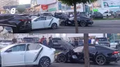 /VIDEO/ Accident violent pe strada Albișoara din Chișinău: Cel puțin trei mașini avariate și trafic dat peste cap