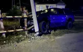 /ФОТО/ Армейский автомобиль протаранил столб у дороги в Окницком районе: водитель был сильно пьян