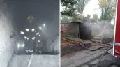 /ФОТО/ В Кишиневе вспыхнул пожар в бомбоубежище: пожарные работают в условиях сильного задымления