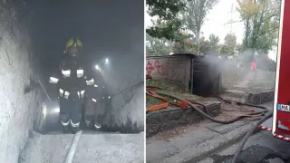 /ФОТО/ В Кишиневе вспыхнул пожар в бомбоубежище: пожарные работают в условиях сильного задымления