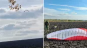 /VIDEO/ Spațiul aerian al Moldovei, încălcat: Un ucrainean a trecut hotarul cu o parapantă cu motor