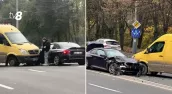 /ВИДЕО/ В Кишиневе BMW столкнулась с  микроавтобусом: никто не пострадал