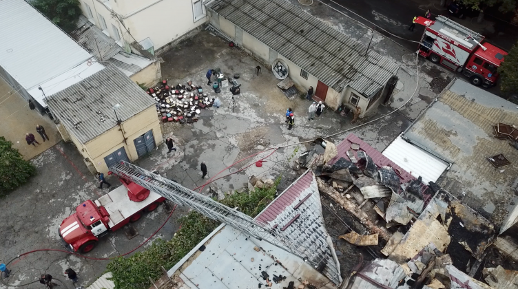 Фото: Последствия пожара в Национальной филармонии. TV8, Viorica Tataru