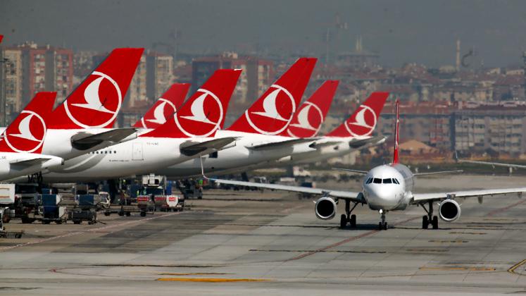 Turkish Airlines airplanes at Ataturk International Airport, in Istanbul, Friday, April 5, 2019, ahead of its closure. The relocation from Ataturk International Airport to Istanbul Airport on the Black Sea shores— dubbed the "Great Move"—began early Frida
