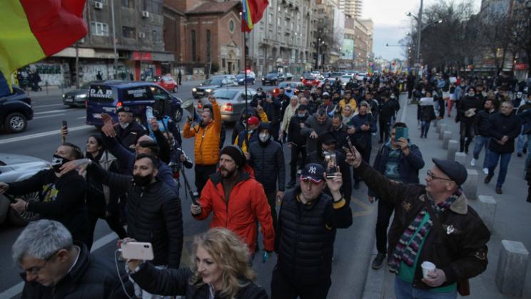 Protest AUR împotriva restricțiilor. Foto: InquamPhotos / Octav Ganea
