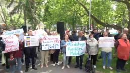 /VIDEO/ PCRM și Partidul Șor au protestat la Guvern, dar PSRM a renunțat: Replica premierului Gavrilița