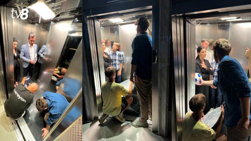 /FOTO VIDEO/ Șase ore non-stop într-un lift: Cum a fost filmat promoul pentru „Moldova gândește” de la TV8