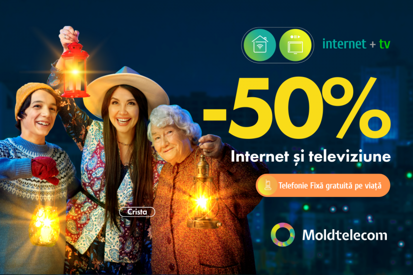 Moldtelecom: Profită de oferte speciale și de cel mai rapid Internet acasă /P/