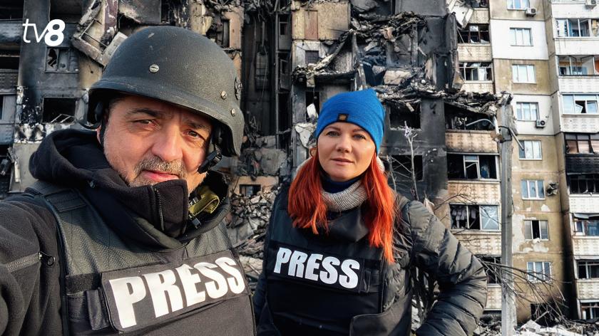 Jurnaliștii TV8, Viorica Tătaru și Andrei Captarenco, în cele mai fierbinți puncte de pe front: Frică, curaj și inspirație