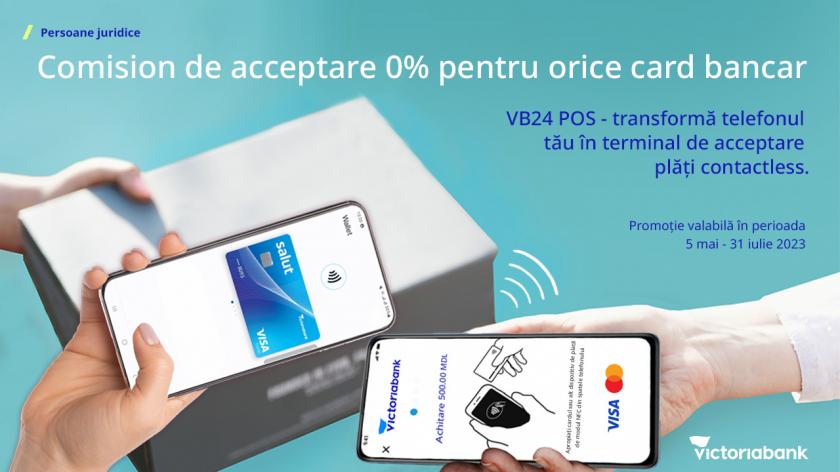 Comision de acceptare 0% la orice card bancar: VB24 POS transformă telefonul tău în terminal de acceptare plăți contactless /P/
