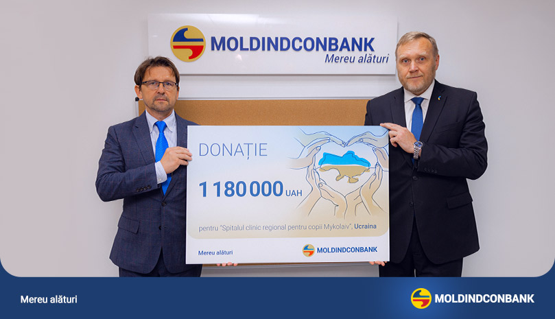 Moldindconbank susține poporul ucrainean și donează circa 600.000 de lei unui spital pentru copii din Mykolaiv /P/