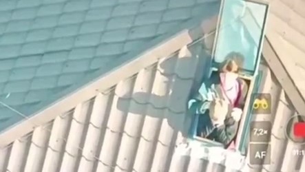 Эмоциональные кадры. Украинский дрон заснял семью на крыше в оккупированных Алешках: им ничем не могут помочь