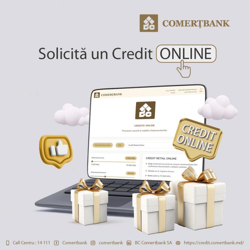 Clienții Comerțbank pot benefiсia de un Credit Online - la un click distanță /P/