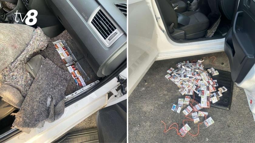 /ВИДЕО/ Поймали с контрабандой: мужчина "набил" машину и попытался вывезти из Молдовы более 500 пачек сигарет