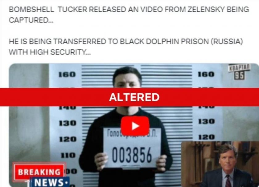Imagini false cu Tucker Carlson care ar relata despre arestarea lui Volodimir Zelenski, distribuite online