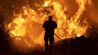 /ВИДЕО/ В Греции бушуют мощные лесные пожары. Справиться с огнем мешает сильный ветер