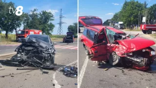 /VIDEO/ Grav accident la Căzănești: Un cuplu a fost transportat de urgență la spital. Femeia, între viață și moarte
