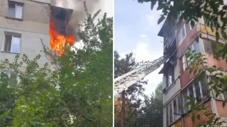 /VIDEO/ Flăcări într-un apartament din Chișinău: Sunt doi morți și un rănit. Pompierii au intervenit în forță