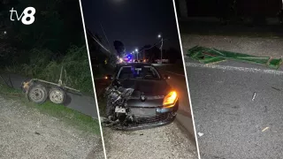 /FOTO/ Accident la beție. Cum a ajuns un șofer cu mașina într-o căruță, care mergea pe drum