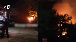 /ВИДЕО/ Пожар в Бельцах: в пристройке взорвались два баллона с газом 