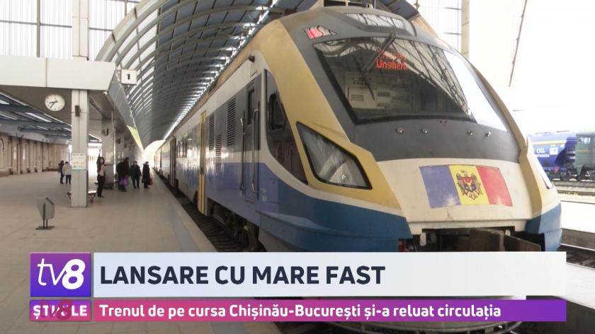 /VIDEO/ Trenul de pe ruta Chișinău - București și-a reluat circulația. Primii pasageri, petrecuți la drum pe ritmurle noii piese Zdob și Zdub