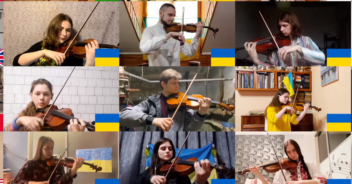 Monetary chorus hunt TV8.md - /VIDEO/ Un violonist ascuns de bombele rusești, cântă video pentru  Ucraina, împreună cu artiști internaționali