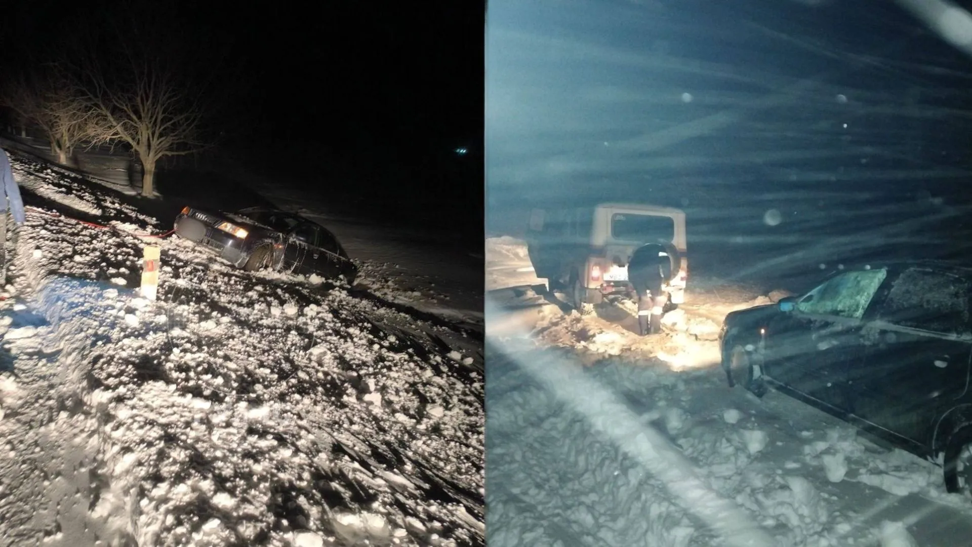 /VIDEO/ Intervenție de urgență la Grigoriopol: O mașină cu un bebeluș la bord a rămas blocată în nămeți